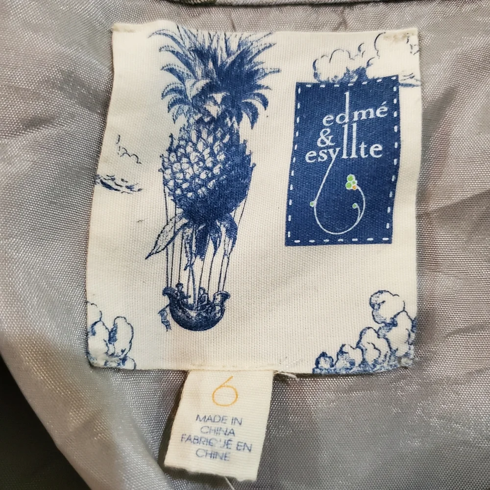 Anthropologie Edme & Esyllte Gray Plaid Ruffle Lined A-Line Skirt Size 6